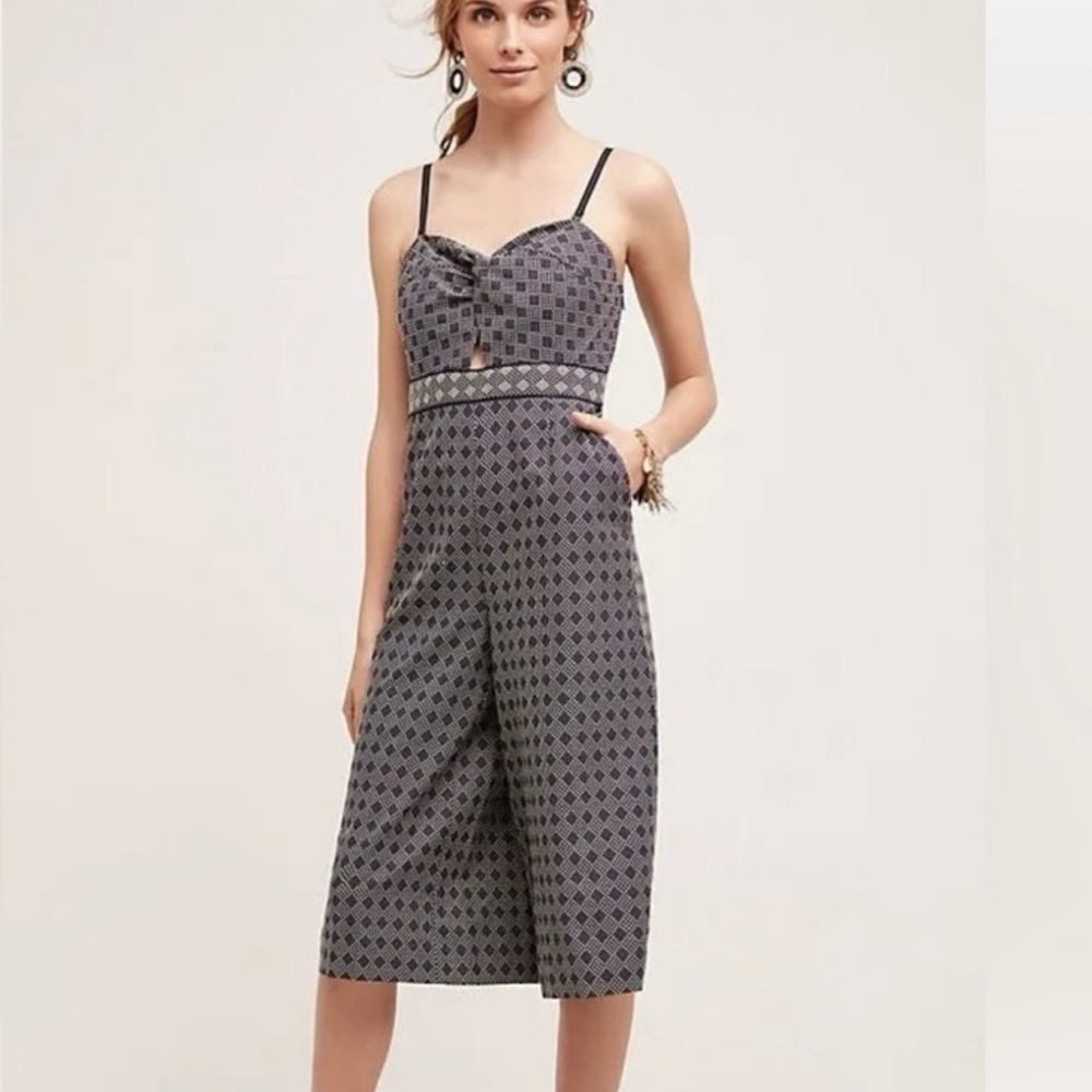 Anthropologie Elevenses cropped jumpsuit